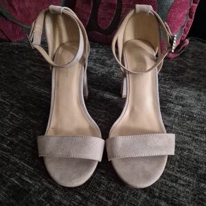New Look Light Beige Ankle Strap Heels